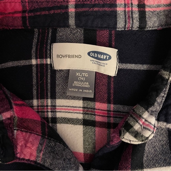 Old Navy Pink and Black Plaid Shirt - Picture 7 of 11